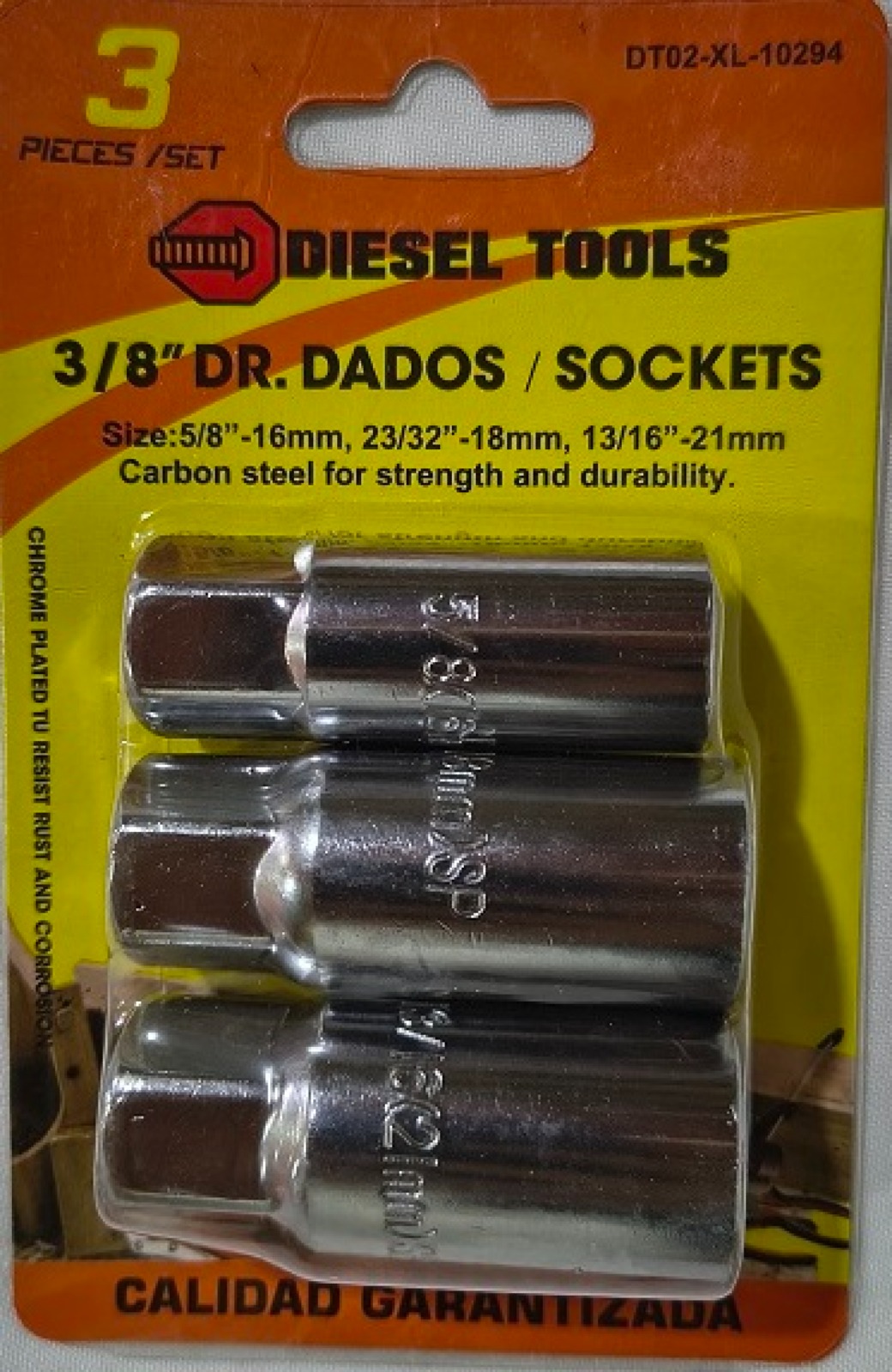 JUEGO DE COPAS BUJÍA 3 PIEZAS - 3/8" 