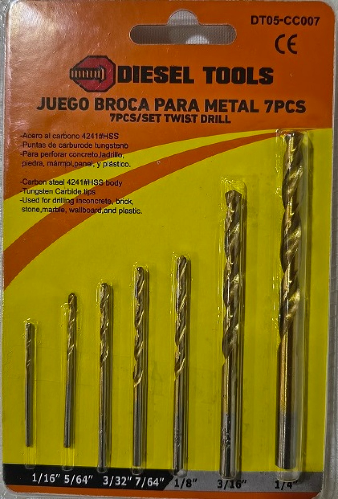 JUEGO BROCAS METAL 7 PIEZAS