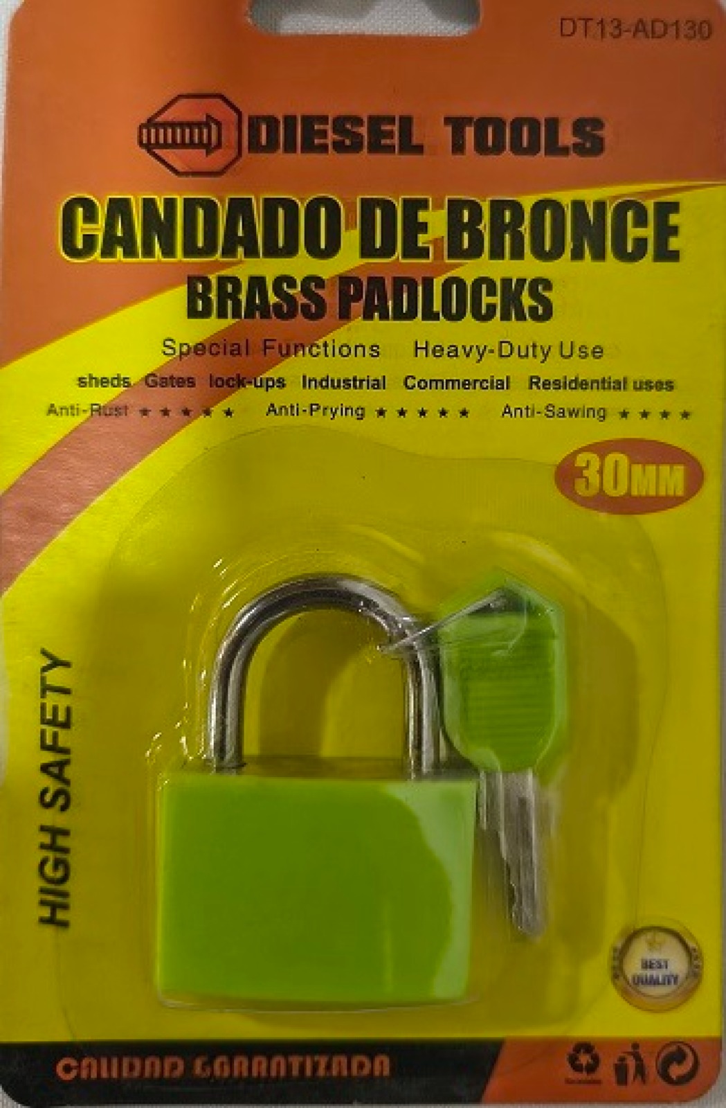 CANDADO COLORES 30 mm-LOKER