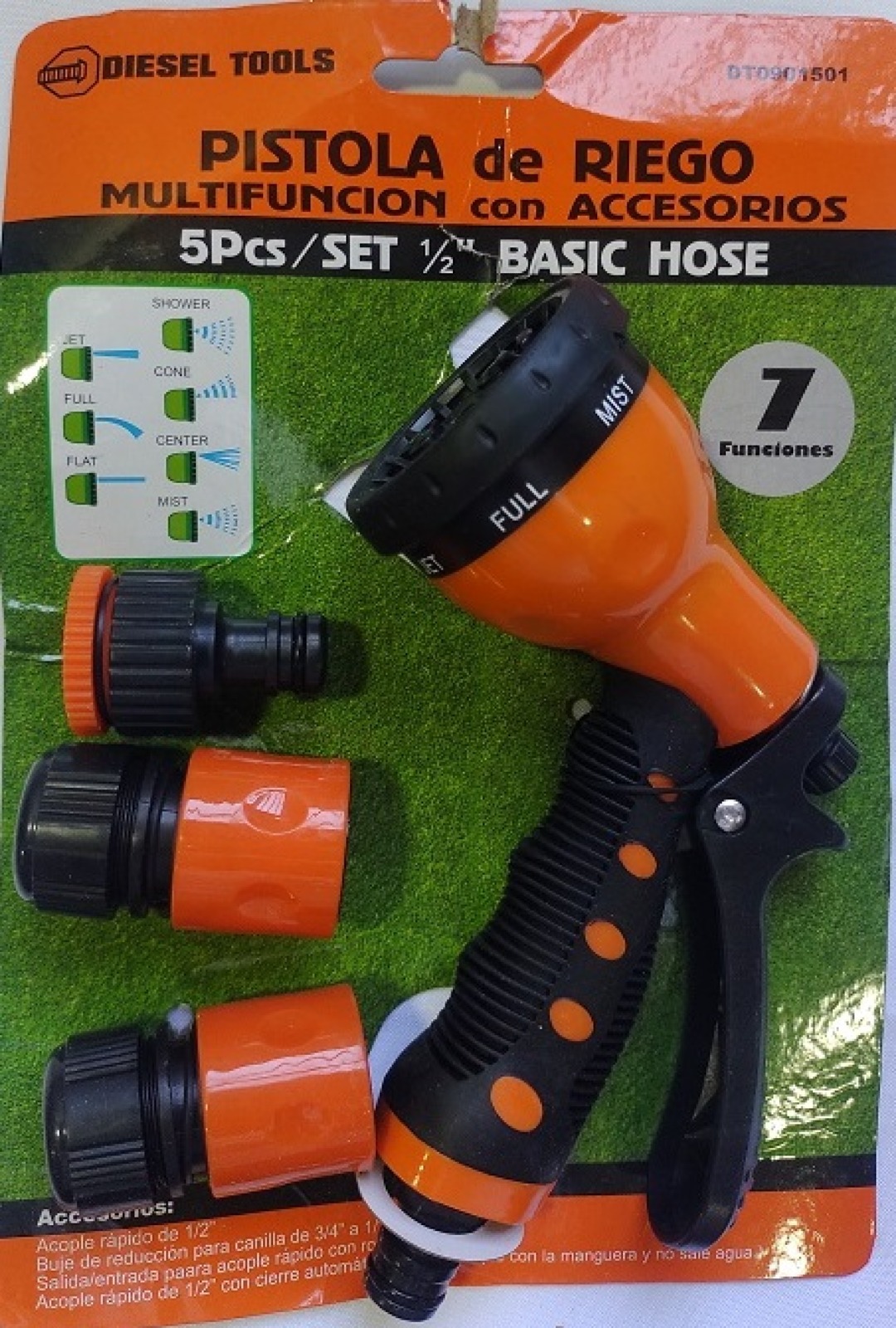 PISTOLA PARA MANGUERA CON ACCESORIOS MULTICHORRO