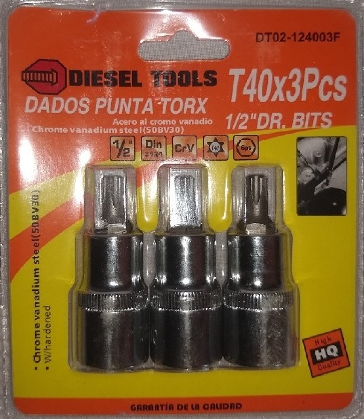 COPA TORX 1/2" - 3 PIEZAS - T40