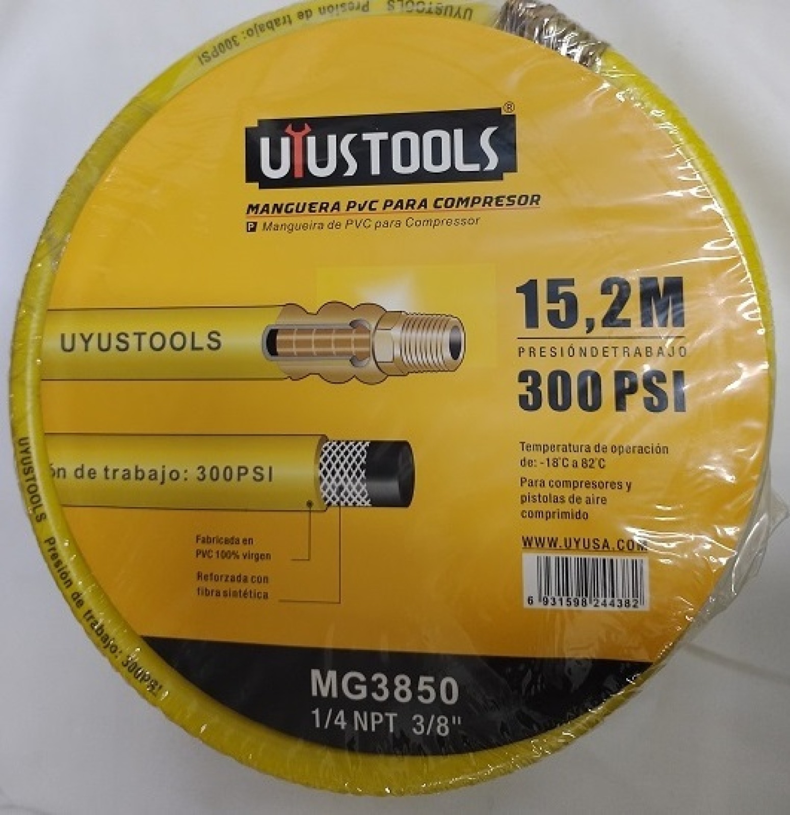 MANGUERA PVC PARA COMPRESOR 15.2 MTS