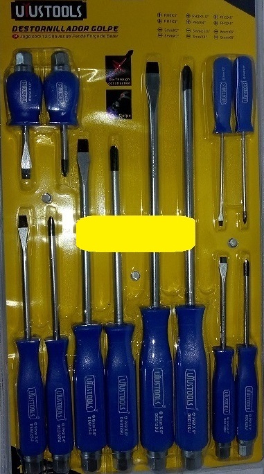 JUEGO DESTORNILLADOR GOLPE 12PCS