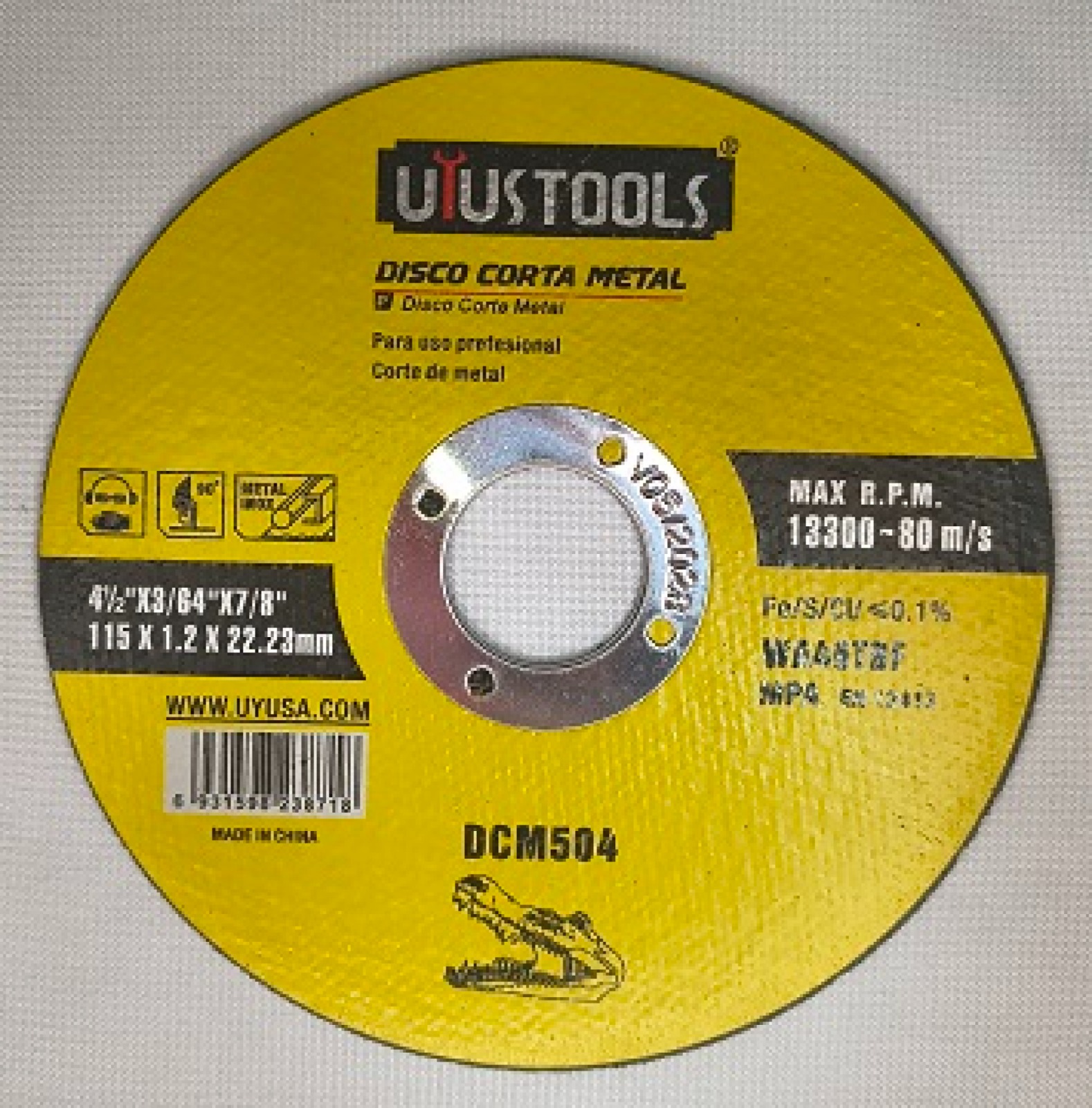 DISCO CORTE DE METAL 4½"