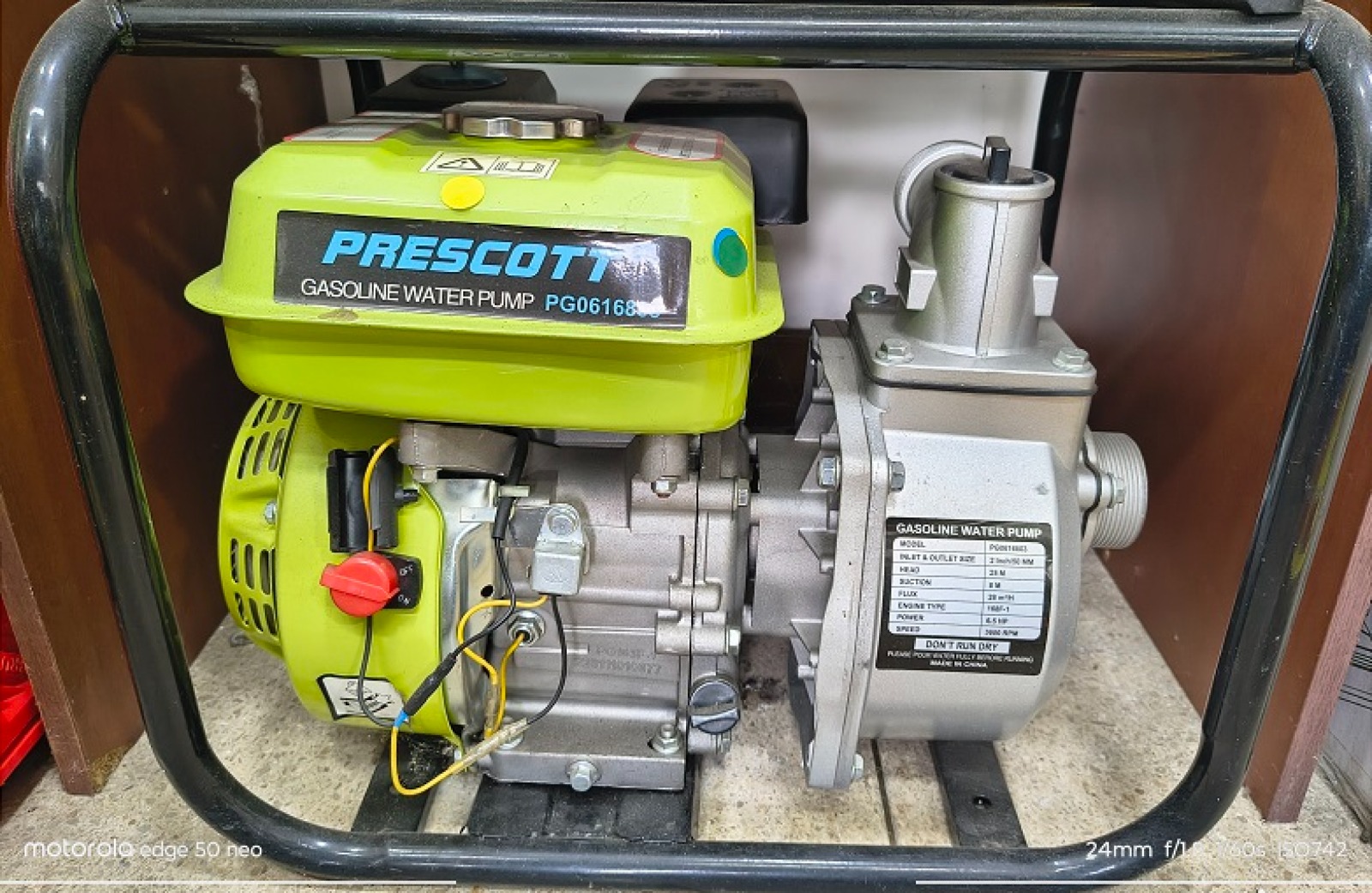 MOTO BOMBA AGASOLINA 2"- 6.5HP