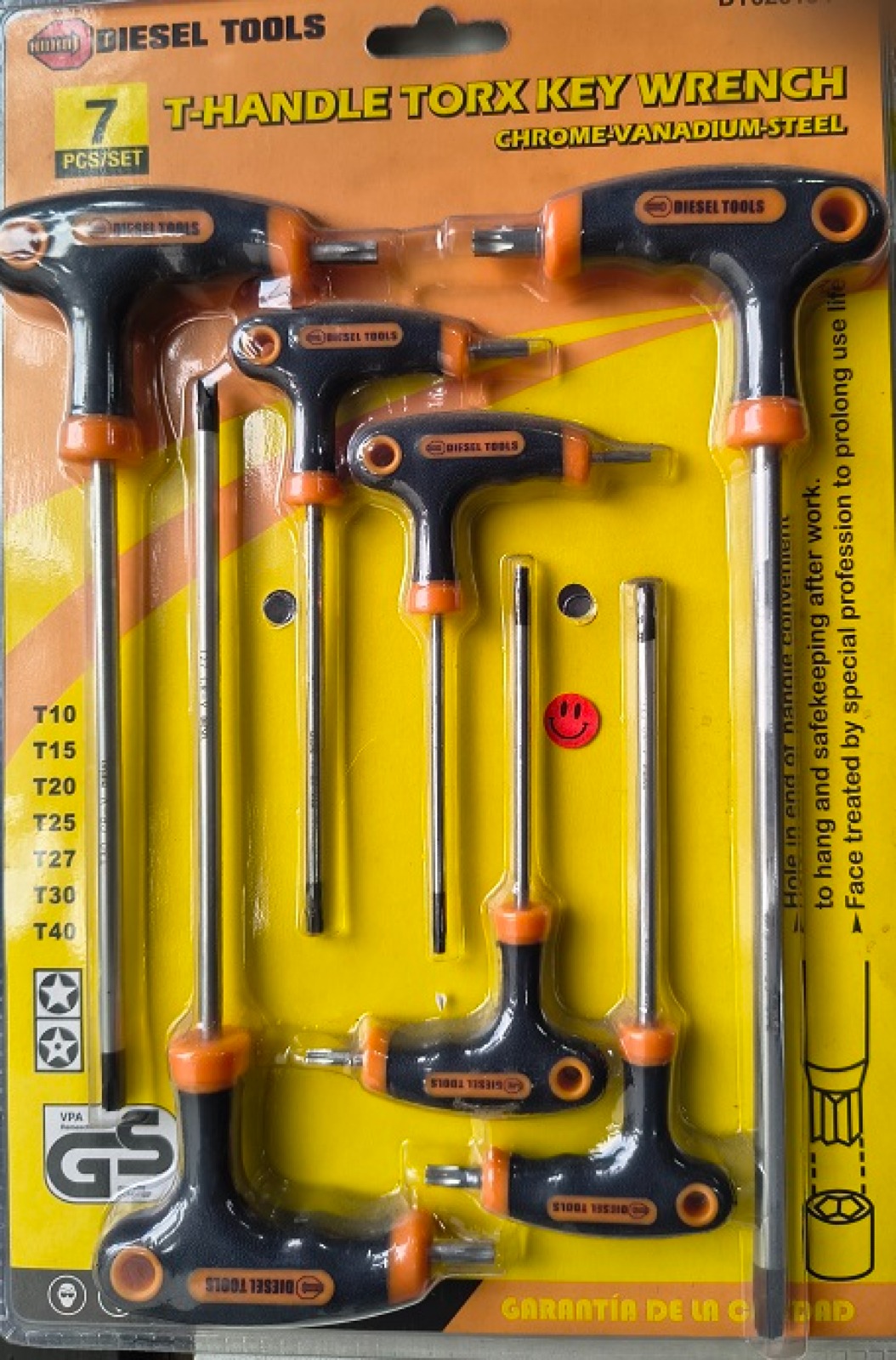 JUEGO TORX MANGO EN T - 7 PIEZAS
