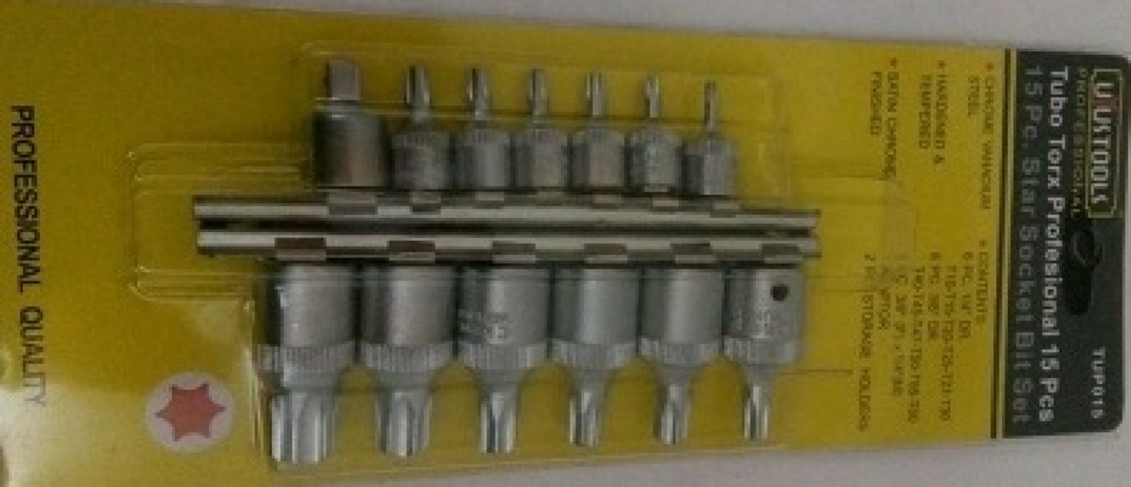 JUEGO DE COPAS TORX MACHOS 1/2"  15 PIEZAS